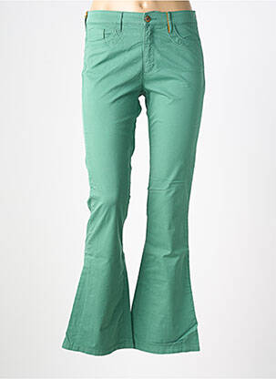 Pantalon flare fermeture zippée sous rabat boutonné vert COUTURIST femme