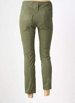 Pantalon 7/8 fermeture zippée sous rabat boutonné vert COUTURIST femme