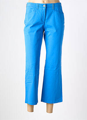 Pantalon 7/8 fermeture zippée sous rabat boutonné bleu COUTURIST femme