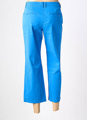 Pantalon 7/8 fermeture zippée sous rabat boutonné bleu COUTURIST femme