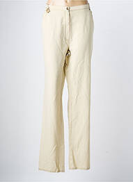 Pantalon droit tissage popeline taille normale beige QUATTRO femme