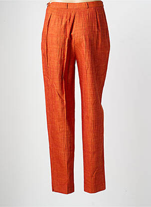 Pantalon droit fermeture zippée sous rabat boutonné taille normale orange BREAL femme