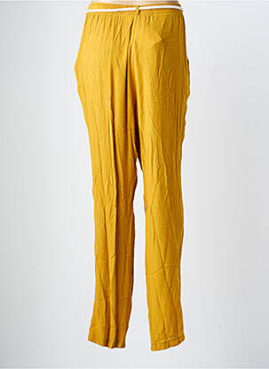 Pantalon droit tissage popeline taille normale jaune GRIFFON femme