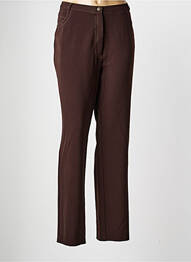 Pantalon droit stretch taille normale marron QUATTRO femme