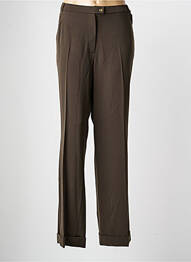 Pantalon droit stretch taille normale vert QUATTRO femme