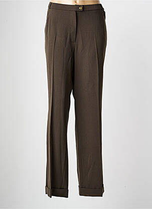 Pantalon droit stretch taille normale vert QUATTRO femme