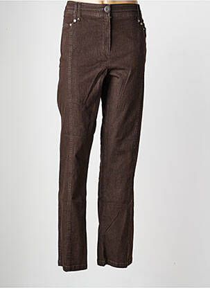 Pantalon droit stretch taille normale marron PAUSE CAFE femme