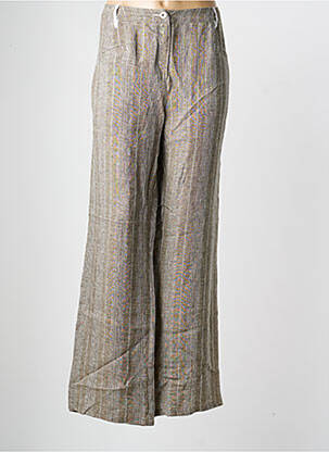 Pantalon large fermeture zippée sous rabat boutonné taille normale gris PAUSE CAFE femme