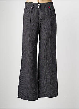 Pantalon large fermeture zippée sous rabat boutonné taille normale noir PAUSE CAFE femme