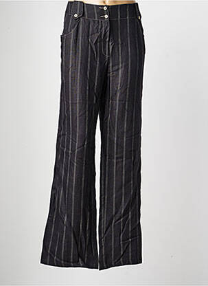 Pantalon large fermeture zippée sous rabat boutonné taille normale noir PAUSE CAFE femme