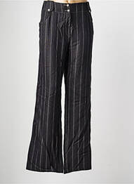 Pantalon large fermeture zippée sous rabat boutonné taille normale noir PAUSE CAFE femme