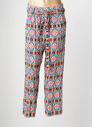 Pantalon droit tissage popeline taille normale bleu FA CONCEPT femme