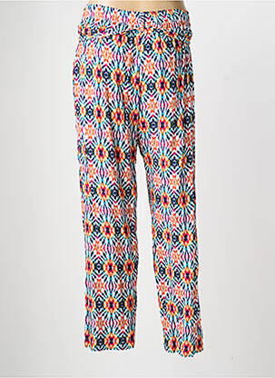 Pantalon droit tissage popeline taille normale bleu FA CONCEPT femme