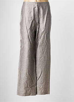 Pantalon large fermeture zippée sous rabat boutonné taille normale gris QUATTRO femme