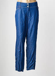 Pantalon large tissage popeline taille normale bleu QUATTRO femme