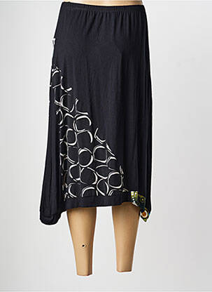 Jupe mi-longue stretch noir PAUSE CAFE femme