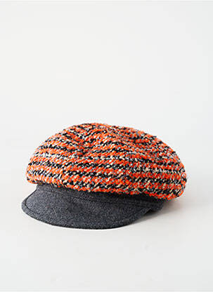 Casquette doublure textile orange SEEBERGER femme