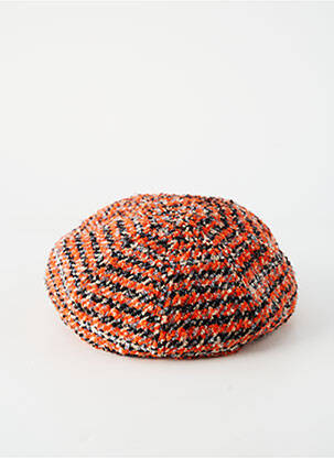 Casquette doublure textile orange SEEBERGER femme