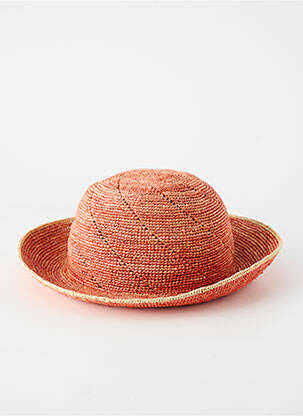 Chapeau forme chapeau paille orange SEEBERGER femme
