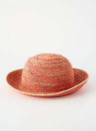 Chapeau forme chapeau paille orange SEEBERGER femme