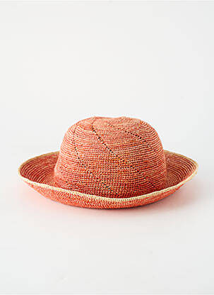 Chapeau forme chapeau paille orange SEEBERGER femme