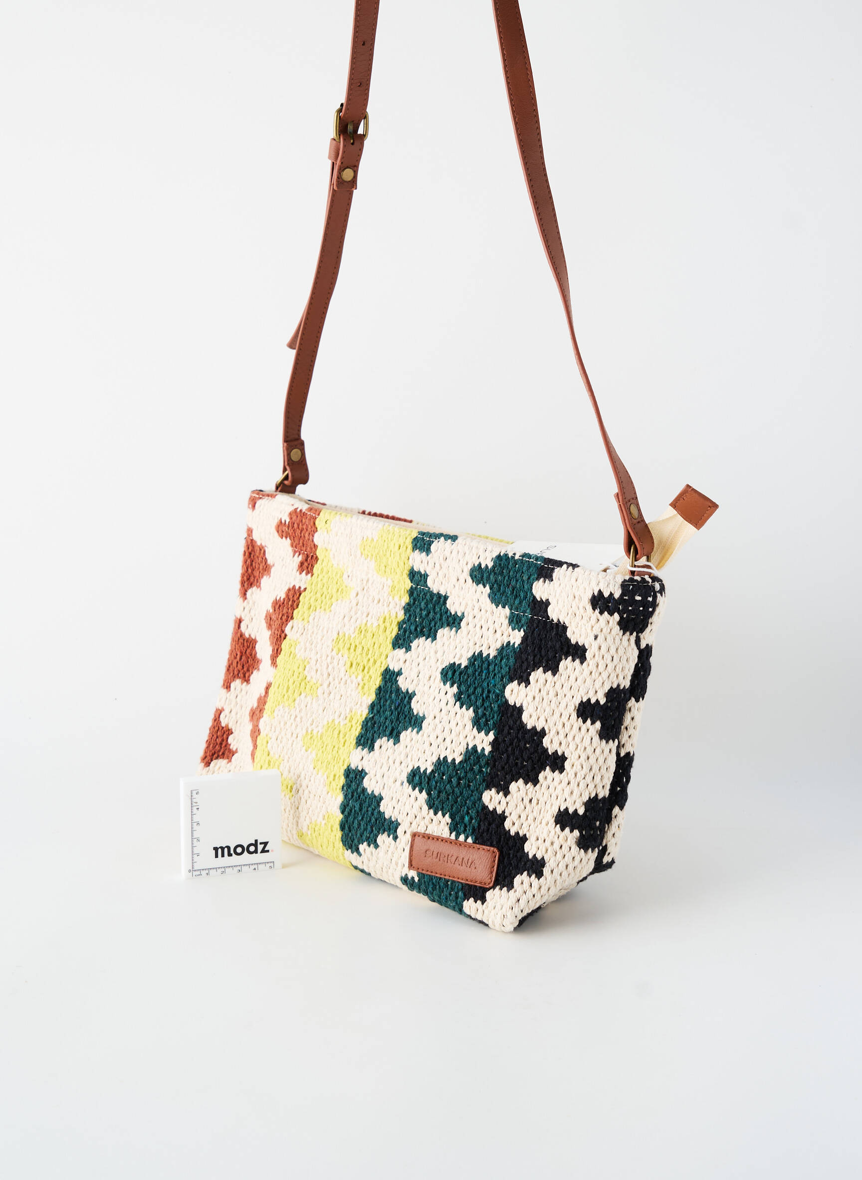Sac doublure textile forme rectangulaire marron SURKANA femme