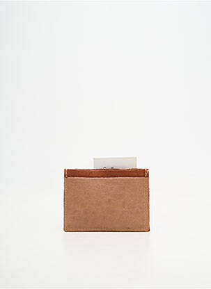 Porte-carte coutures renforcées beige CRAZY LOU femme