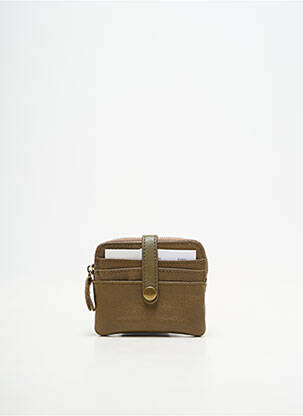 Porte-monnaie doublure textile marron CRAZY LOU femme