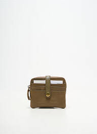 Porte-monnaie doublure textile marron CRAZY LOU femme