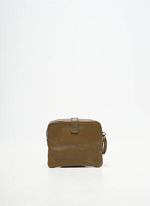Porte-monnaie doublure textile marron CRAZY LOU femme