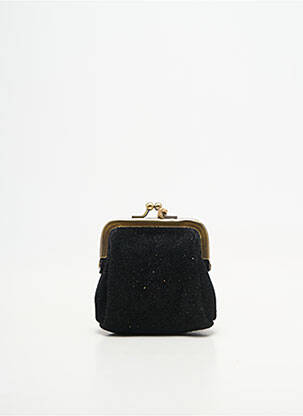 Porte-monnaie tissage velours noir CRAZY LOU femme