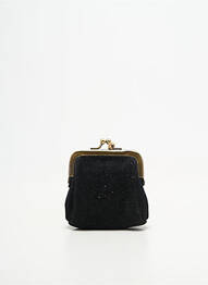 Porte-monnaie doublure textile noir CRAZY LOU femme