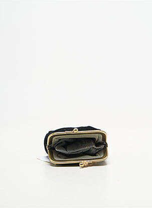 Porte-monnaie tissage velours noir CRAZY LOU femme