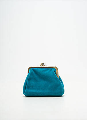 Porte-monnaie tissage velours bleu CRAZY LOU femme