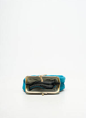 Porte-monnaie tissage velours bleu CRAZY LOU femme