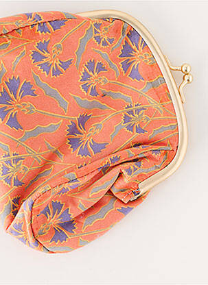 Porte-monnaie doublure textile orange CRAZY LOU femme