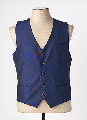 Gilet sans manche effet matière satinée bleu HAFNIUM homme