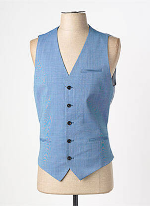Gilet sans manche effet matière satinée bleu HAFNIUM homme