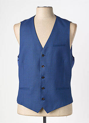 Gilet sans manche effet matière satinée bleu HAFNIUM homme