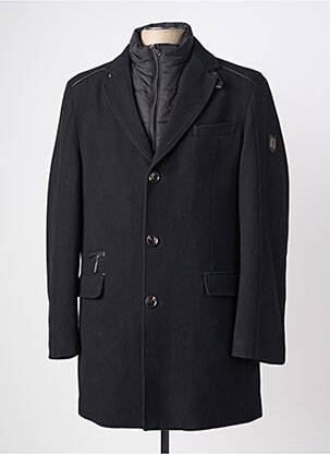 Manteau long manches longues sans capuche noir HAFNIUM homme