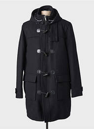 Manteau long a capuche a capuche noir HAFNIUM homme