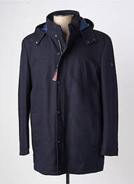 Manteau long a capuche a capuche bleu HAFNIUM homme