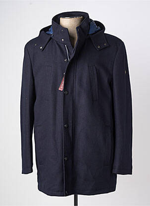 Manteau long a capuche a capuche bleu HAFNIUM homme