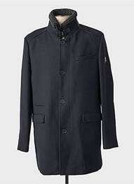 Manteau long coupe droite sans capuche noir HAFNIUM homme