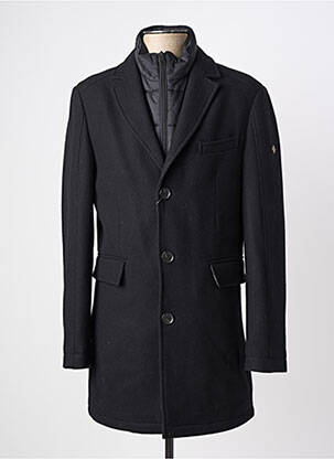 Manteau long poches intérieure(s) sans capuche noir HAFNIUM homme