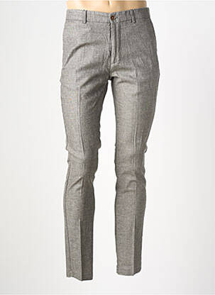Pantalon slim tissage chiné taille normale gris HAFNIUM homme