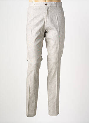 Pantalon slim tissage chiné taille normale beige HAFNIUM homme