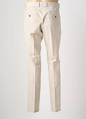 Pantalon slim tissage chiné taille normale beige HAFNIUM homme