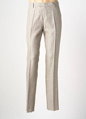 Pantalon slim tissage chiné taille normale beige HAFNIUM homme