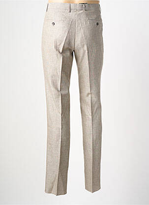 Pantalon slim tissage chiné taille normale beige HAFNIUM homme
